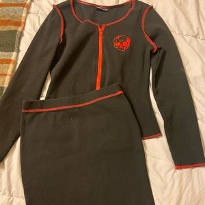 Red and black skull outfit!